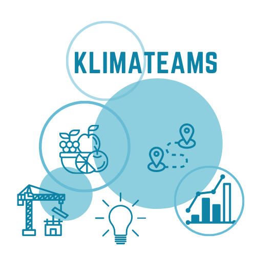 Illustration mit verschiedenen Icons wie einem Kran oder einer Glühbirne