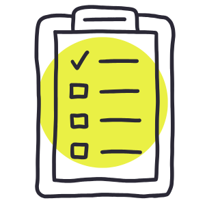 Klemmbrett mit einer Checkliste